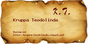 Kruppa Teodolinda névjegykártya